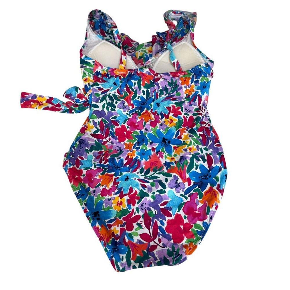 Tommy Bahama Watercolor Floral Wrap One Piece Swimsuit size 4 NWT - Picture 4 of 7